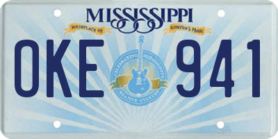 MS license plate OKE941