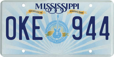 MS license plate OKE944