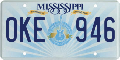 MS license plate OKE946