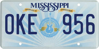 MS license plate OKE956