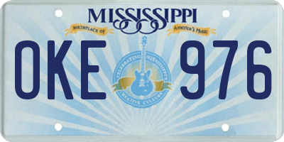 MS license plate OKE976