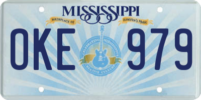MS license plate OKE979