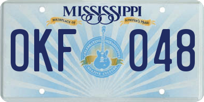 MS license plate OKF048