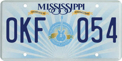 MS license plate OKF054