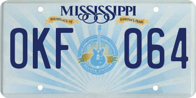 MS license plate OKF064