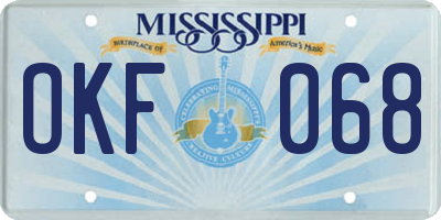 MS license plate OKF068