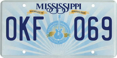 MS license plate OKF069