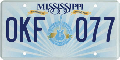 MS license plate OKF077