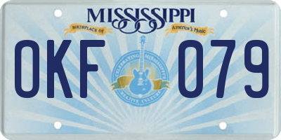 MS license plate OKF079