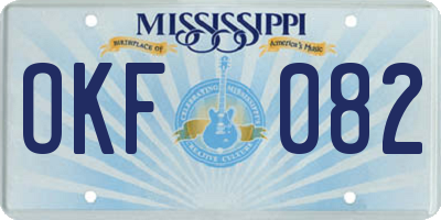 MS license plate OKF082