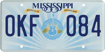 MS license plate OKF084