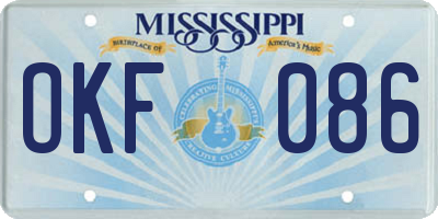 MS license plate OKF086