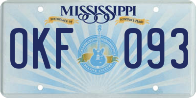 MS license plate OKF093