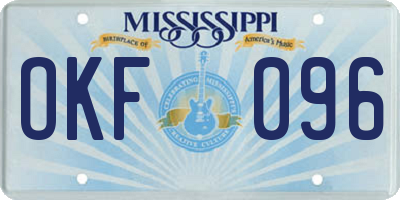 MS license plate OKF096