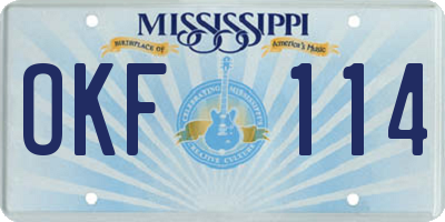 MS license plate OKF114