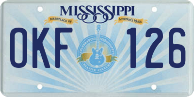 MS license plate OKF126