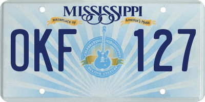 MS license plate OKF127
