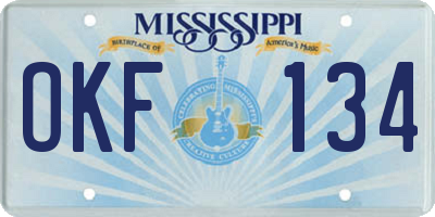 MS license plate OKF134