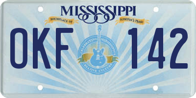 MS license plate OKF142
