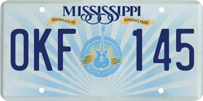 MS license plate OKF145