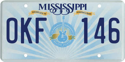 MS license plate OKF146