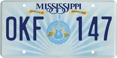 MS license plate OKF147