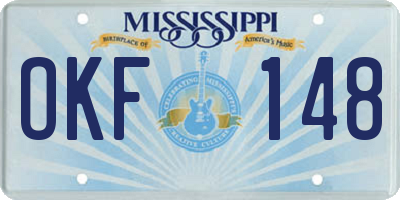 MS license plate OKF148