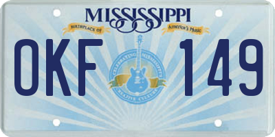 MS license plate OKF149