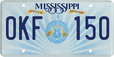 MS license plate OKF150
