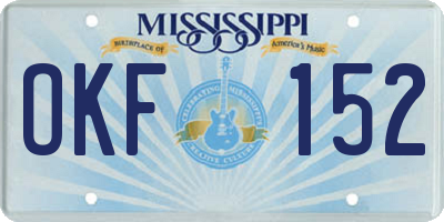 MS license plate OKF152