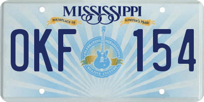 MS license plate OKF154