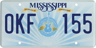 MS license plate OKF155