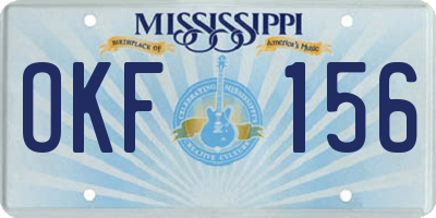 MS license plate OKF156