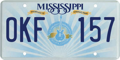 MS license plate OKF157