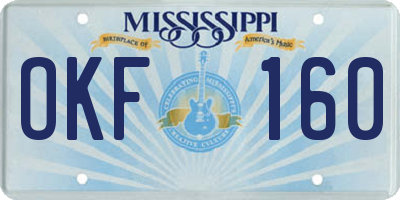 MS license plate OKF160