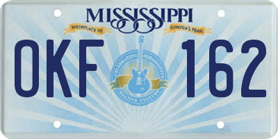 MS license plate OKF162