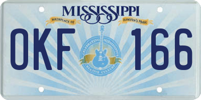 MS license plate OKF166