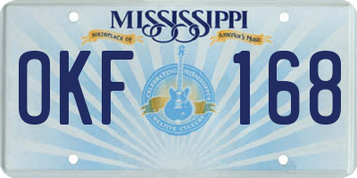 MS license plate OKF168