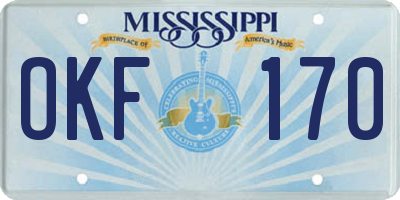 MS license plate OKF170