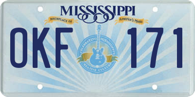 MS license plate OKF171