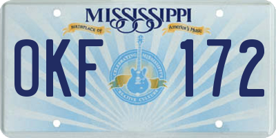 MS license plate OKF172