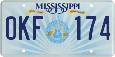 MS license plate OKF174