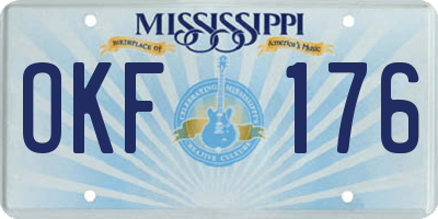 MS license plate OKF176