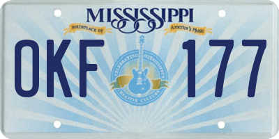 MS license plate OKF177