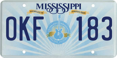 MS license plate OKF183