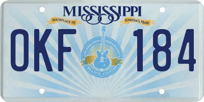 MS license plate OKF184