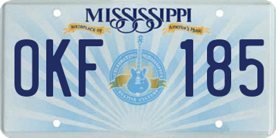 MS license plate OKF185
