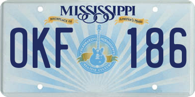 MS license plate OKF186