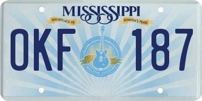 MS license plate OKF187