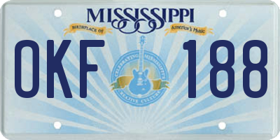 MS license plate OKF188